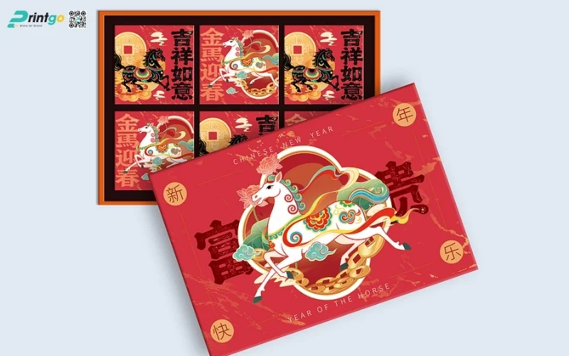Bộ sưu tập hộp quà tết ngựa quy cách hộp âm dương 