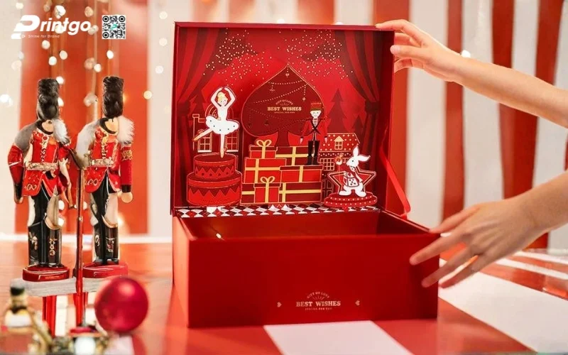 Mẫu hộp quà tết 3D dạng hộp nam châm