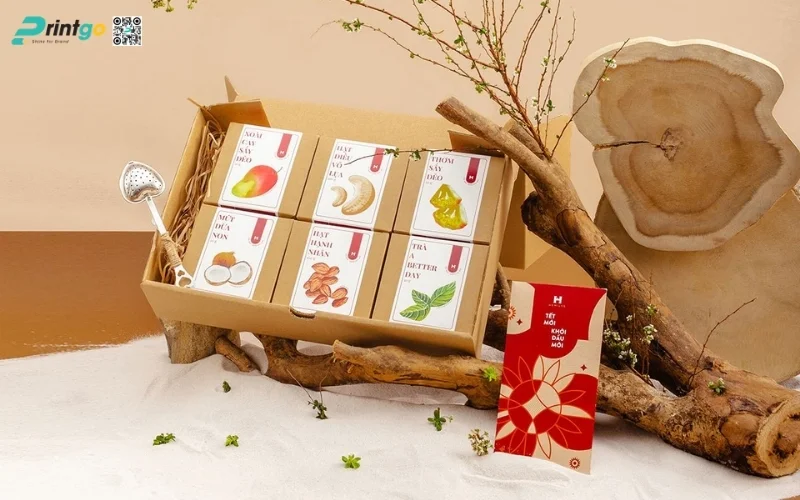 Mẫu hộp quà tết các loại hạt dạng hộp mềm/hộp sóng