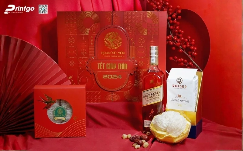 Mẫu hộp quà tết có rượu chivas cao cấp