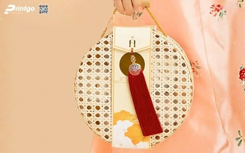 Những mẫu hộp quà tết mây tre đan hình tròn