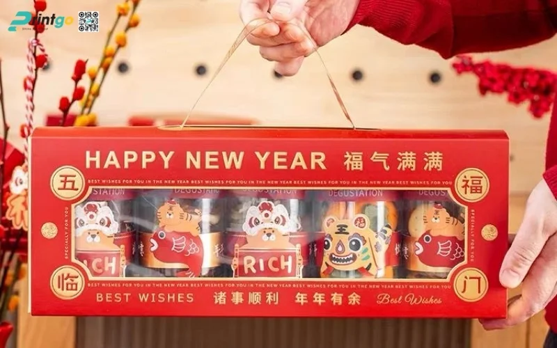 Mẫu hộp quà tết các loại hạt dạng hộp mềm/hộp sóng