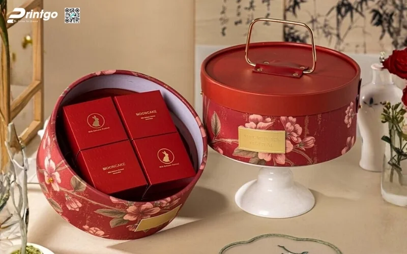 Mẫu hộp quà tết quai xách bằng kim loại
