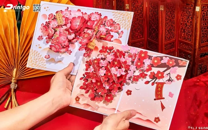 Các mẫu thiệp chúc tết 3D chủ đề cảnh sắc thiên nhiên