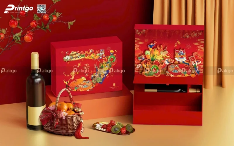 Kích thước của vỏ hộp quà tết bán sẵn là bao nhiêu?