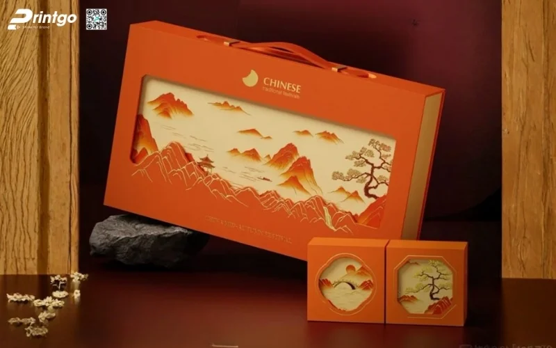 Mẫu hộp quà tết có quai xách bằng da