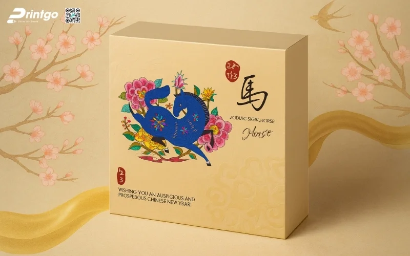 Bộ sưu tập hộp quà tết ngựa quy cách hộp nam châm nắp lật