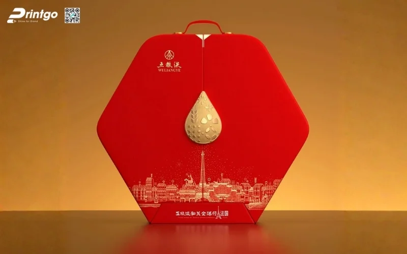 Mẫu hộp quà tết có quai xách bằng da