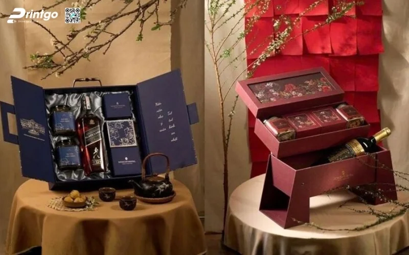 Những mẫu hộp quà tết có rượu vang sang trọng