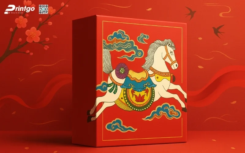 Bộ sưu tập hộp quà tết ngựa quy cách hộp nam châm nắp lật