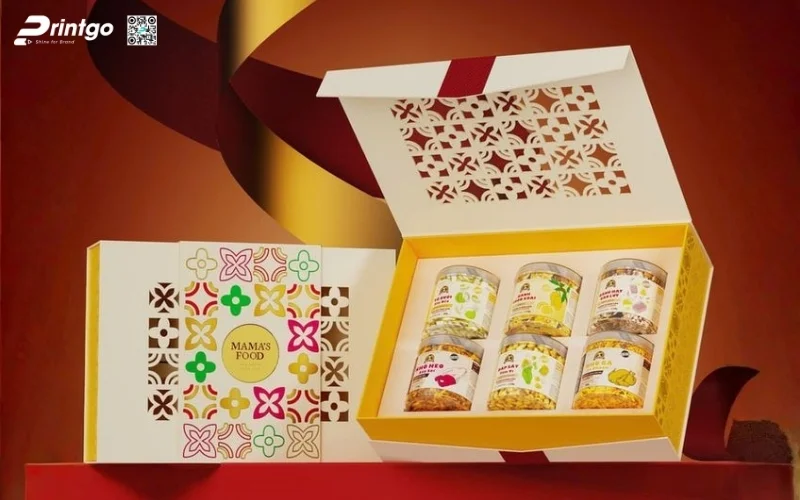 Mẫu hộp quà tết hạt dinh dưỡng nam châm nắp lật