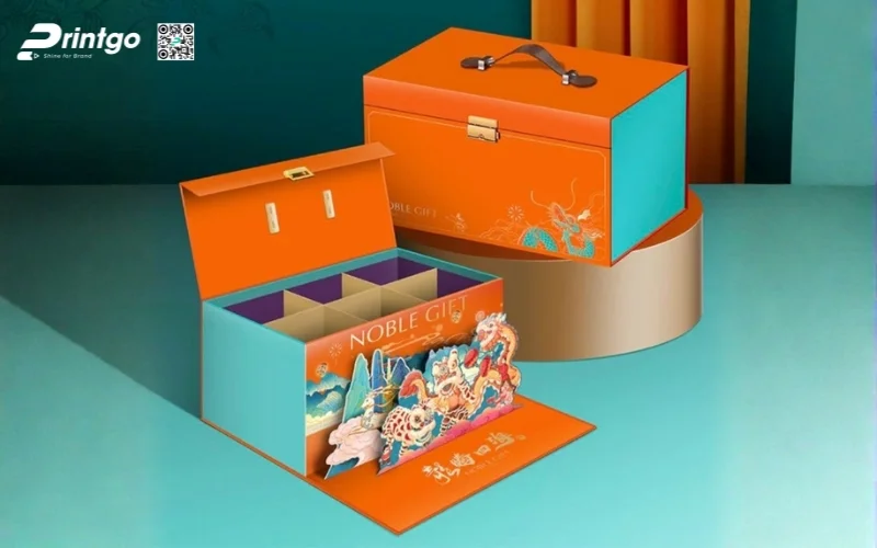 Mẫu hộp quà tết 3D dạng hộp nam châm