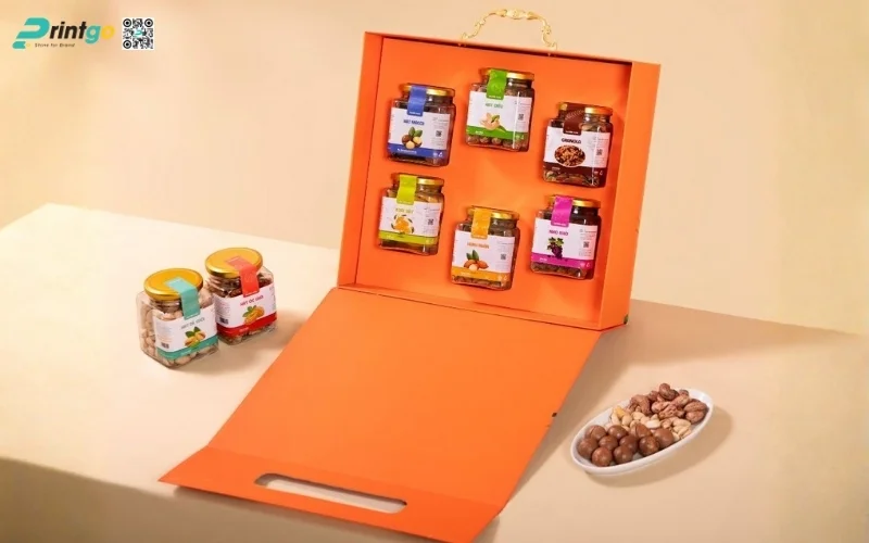 Mẫu hộp quà tết hạt dinh dưỡng nam châm nắp lật