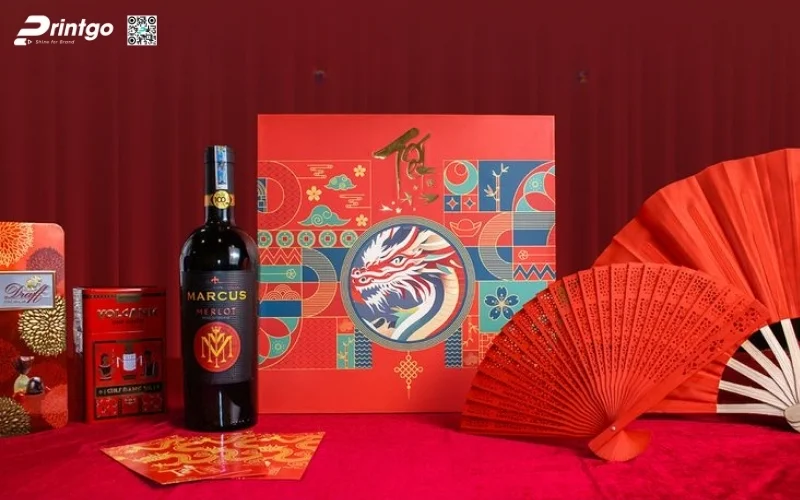 Những mẫu hộp quà tết có rượu vang sang trọng