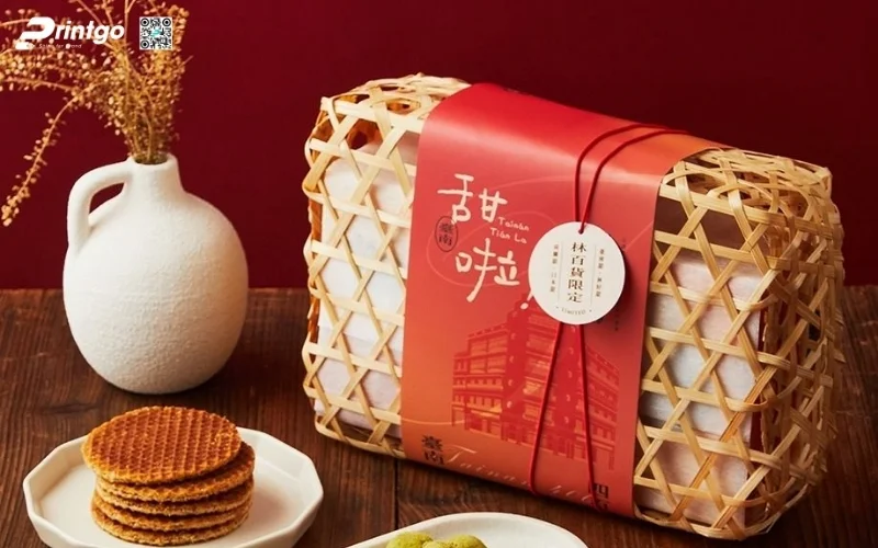 Mẫu hộp quà tết mây tre đan hình chữ nhật độc đáo