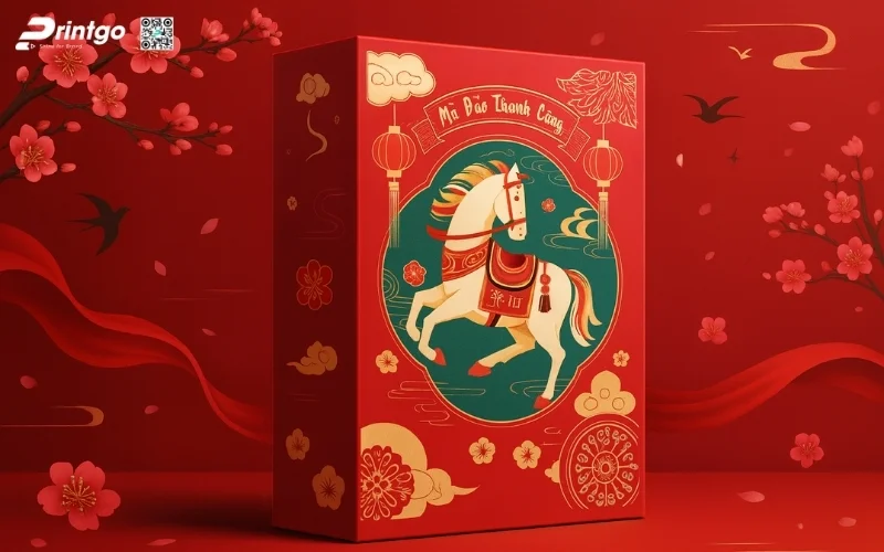 Bộ sưu tập hộp quà tết ngựa quy cách hộp nam châm nắp lật