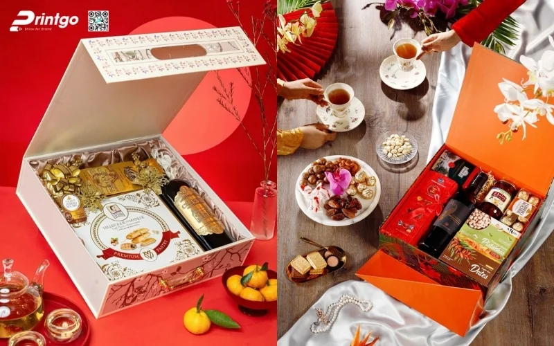 Những mẫu hộp quà tết có rượu vang sang trọng