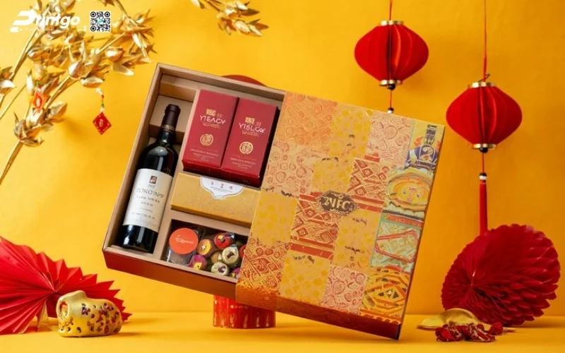 Bộ sưu tập hộp quà tết có rượu vang sang trọng