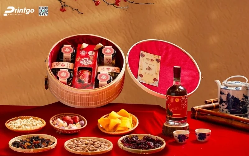 Cấu tạo của một thiết kế hộp quà tết tròn bao gồm những gì?