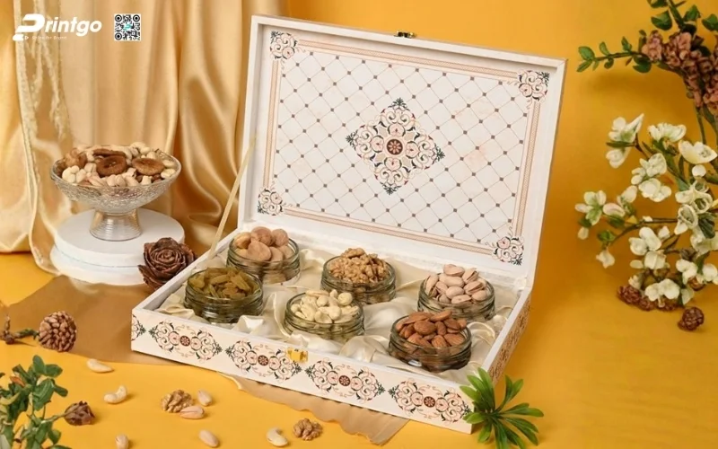 Mẫu hộp quà tết hạt dinh dưỡng nắp lật