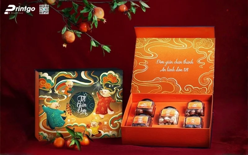 Mẫu hộp quà tết hạt dinh dưỡng nam châm nắp lật