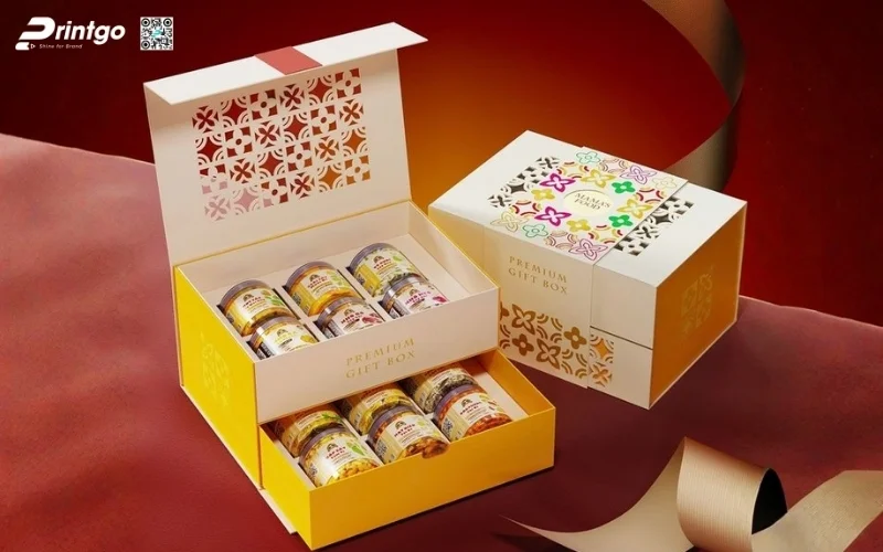 Chia sẻ các mẫu hộp quà tết 2 tầng sang trọng 