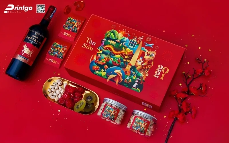 Bộ sưu tập hộp quà tết có rượu vang sang trọng
