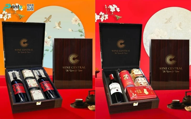 Bộ sưu tập hộp quà tết có rượu vang sang trọng