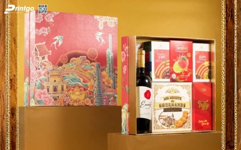 Bộ sưu tập hộp quà tết có rượu vang sang trọng