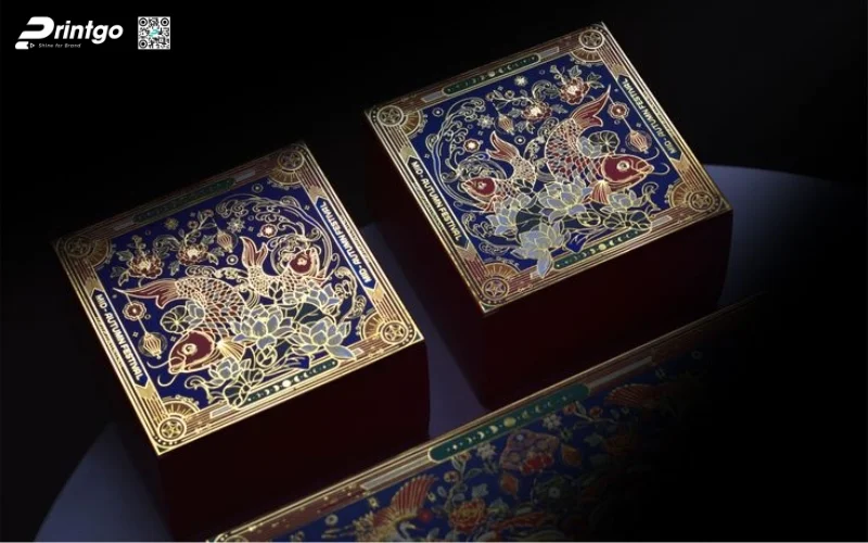Mẫu hộp quà tết đẹp dạng âm dương 
