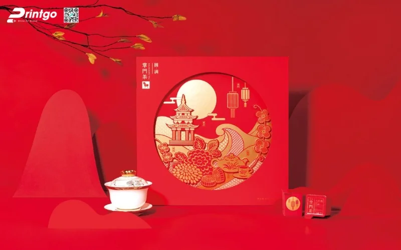 Mẫu hộp quà tết đẹp quy cách nam châm nắp lật 