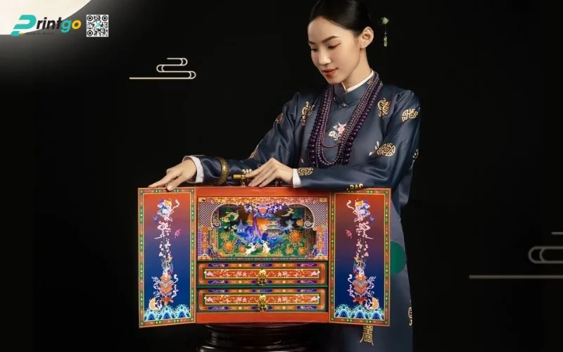 Mẫu hộp quà Tết khách sạn quy cách cánh bướm 
