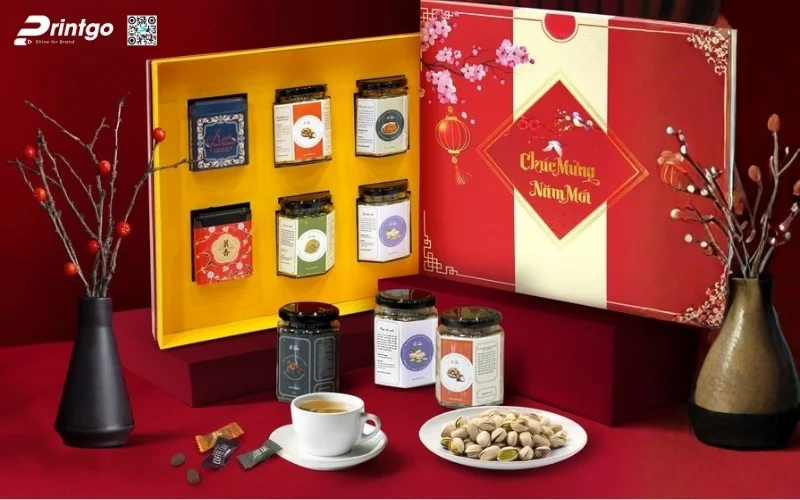 Set hộp quà tết các loại hạt kiểu âm dương