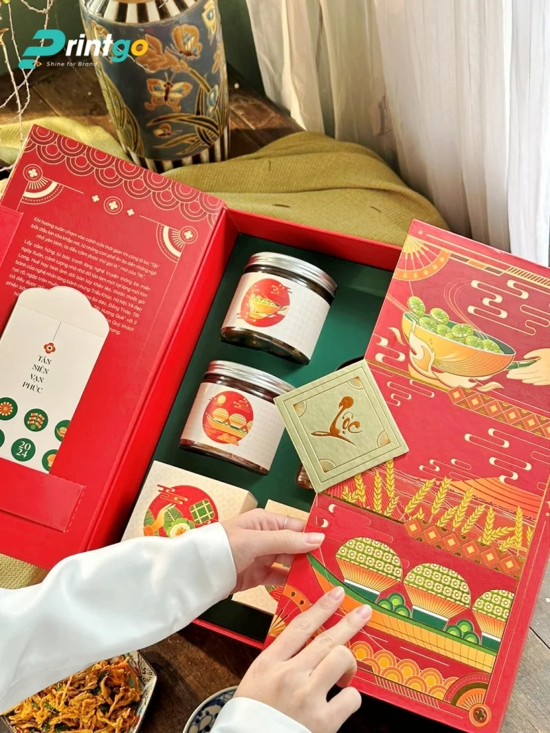 Mẫu hộp quà tết cánh bướm thẩm mỹ cao 