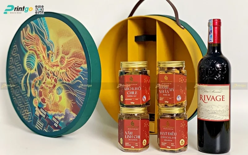 Dự án hộp quà tết có rượu Printgo đã triển khai