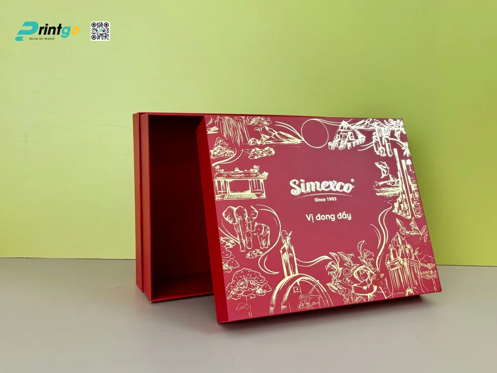 Hộp quà cà phê Simexco sử dụng giấy carton lạnh