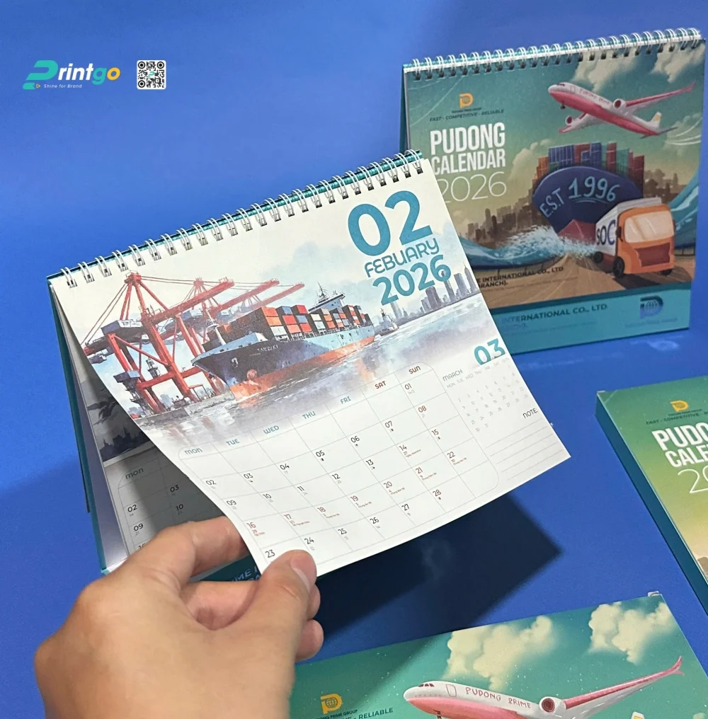 Lịch để bàn vạn tải Pudong do Printgo sản xuất 