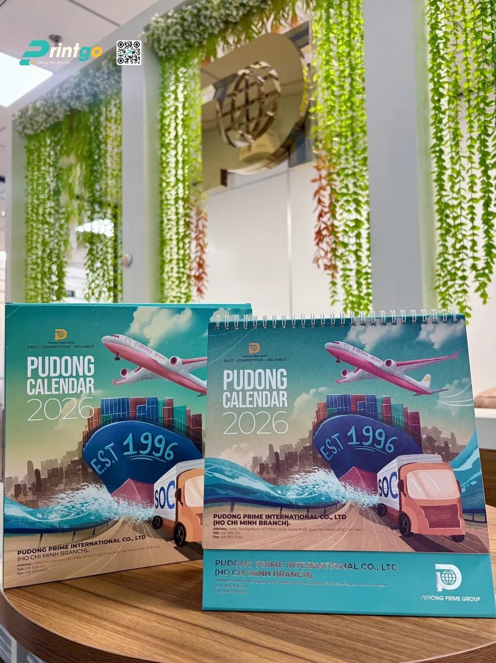 Lịch để bàn vạn tải Pudong là món quà tết ghi dấu ấn thuơng hiệu đặc biệt