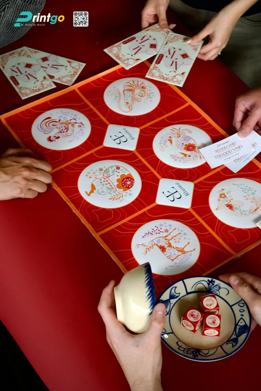 Dự án thiết kế và in board game Bầu Cua Tôm Cá Blume: hệ thống linh vật