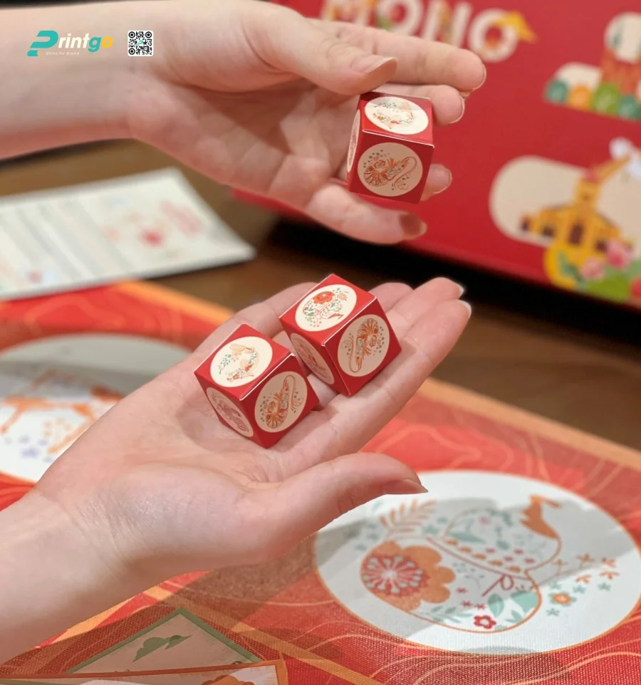 Dự án thiết kế và in board game Bầu Cua Tôm Cá Blume: xúc xắc giấy