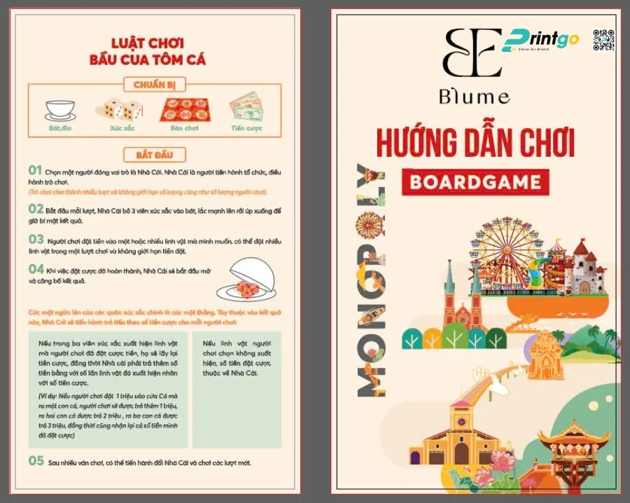 Dự án thiết kế và in board game Bầu Cua Tôm Cá Blume: hướng dẫn chơi