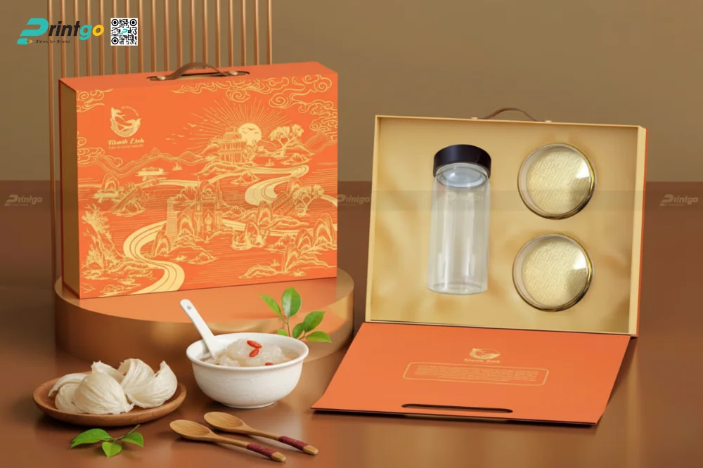 Chi tiết chất liệu và gia công hộp đựng yến sào Khánh Linh