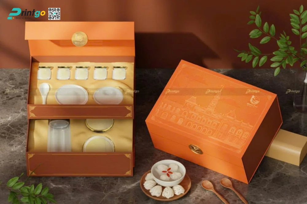 Thiết kế hộp đựng yến sào Khánh Linh độc đáo với quy cách 2 tầng cao cấp