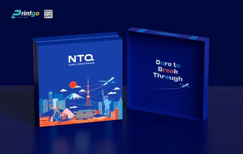 Hộp quà Tết xanh dương – biểu tượng niềm tin và sự chuyên nghiệp: hộp quà tết NTQ