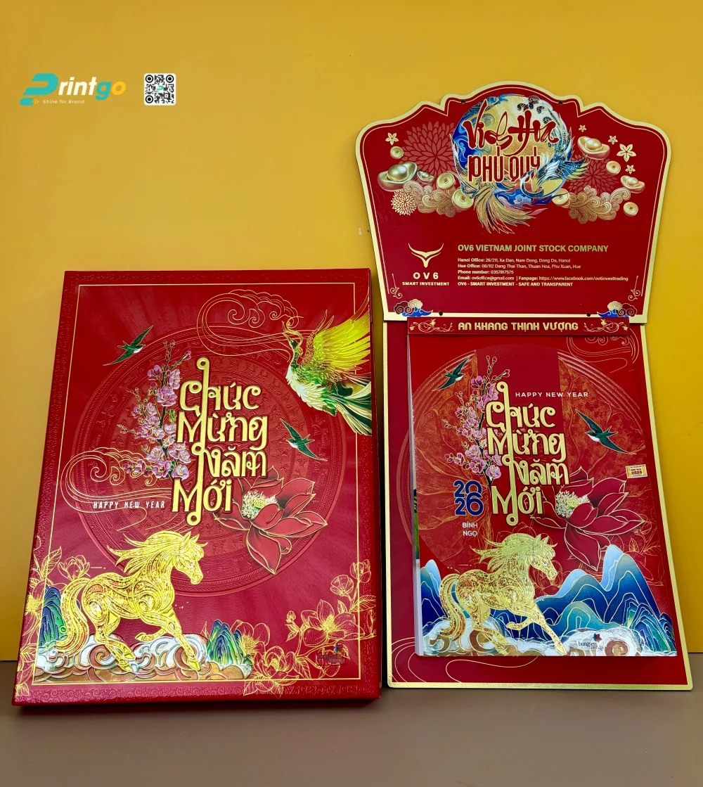 Quy cách in ấn và gia công Lịch Bloc "Rực Rỡ Vinh Hoa"