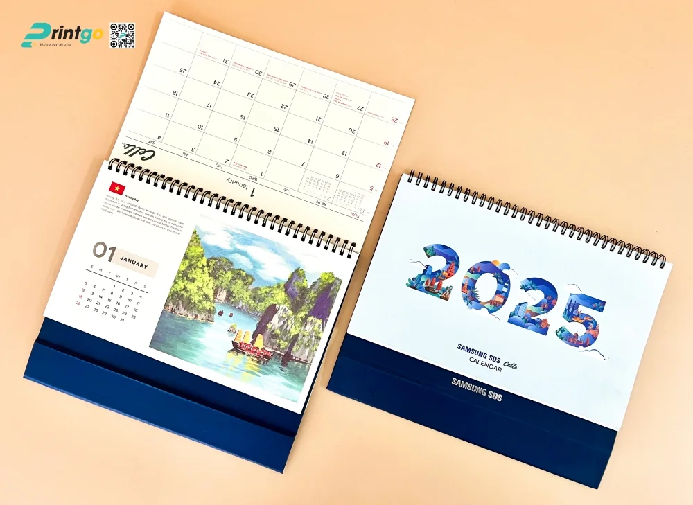 Trang bìa lịch tết SamSung 2025 do Printgo thiết kế