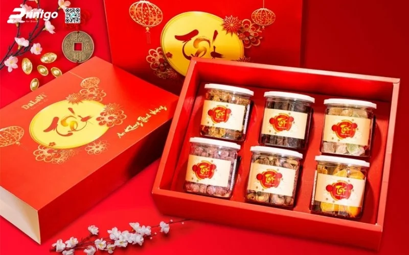 Mẫu hộp quà tết các loại hạt dạng hộp mềm/hộp sóng