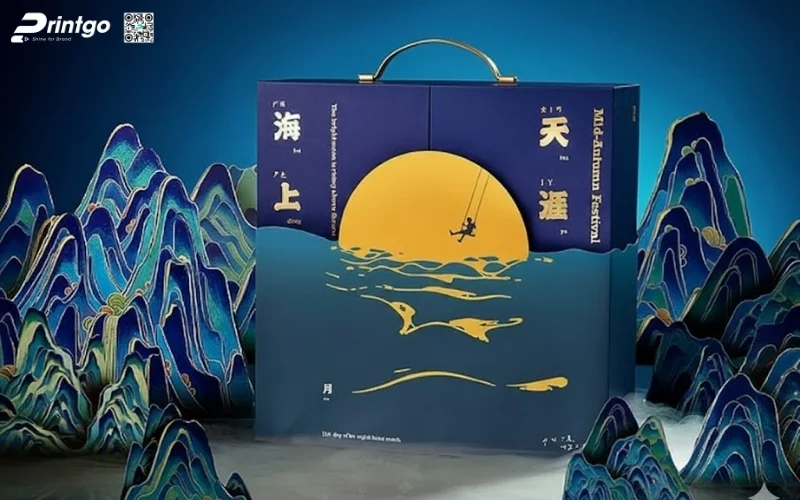 Mẫu hộp quà tết quai xách bằng kim loại