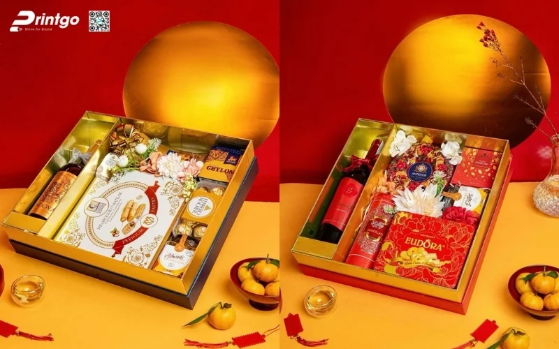 Bộ sưu tập hộp quà tết có rượu vang sang trọng