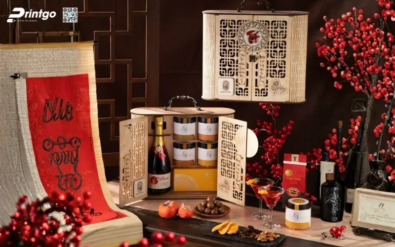 Bộ sưu tập hộp quà tết có rượu vang sang trọng